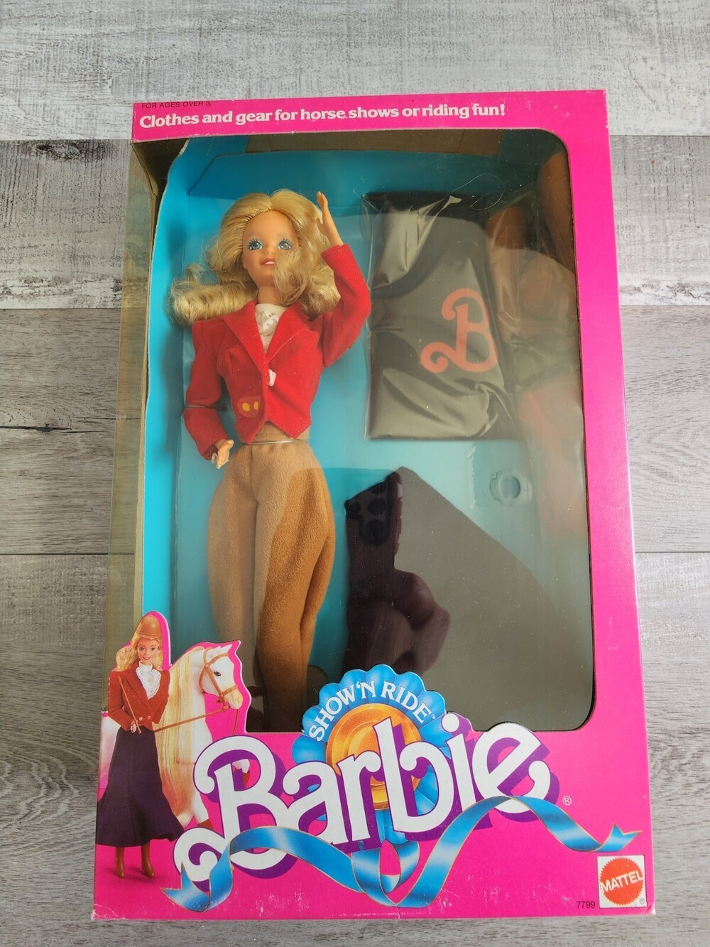 Barbie Show'n Ride Barbie Doll 1988 Mattel 7799 Horse Shows & Riding Fun! NIB